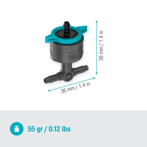 Gardena állítható sorvégi csepegtető 1-8 l/h, nyomásszabályozó, Micro-Drip rendszerekhez növények öntözéséhez.