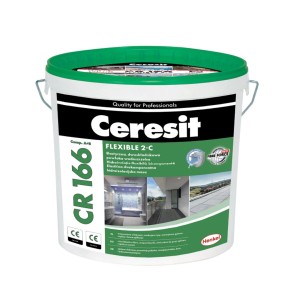 Vödör Ceresit CR 166 Flexible 2-C vízszigetelő habarcs profiknak.