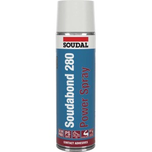 Soudal Soudabond 280 kontakt spray, doboz. Univerzális spray ragasztó a gyors kötéshez.