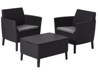 Keter Salemo balcony műrattan kerti bútor szett grafit- hűvös szürke