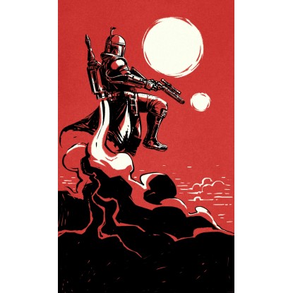Komar nemszőtt fotótapéta Star Wars Boba Fett The Bounty Hunter piros