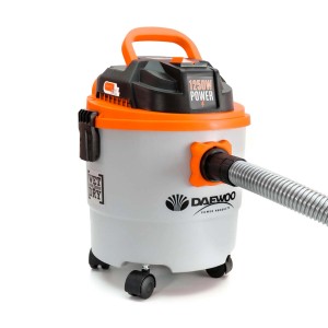 Daewoo nedves-száraz porszívó 1250W teljesítménnyel, szürke és narancssárga.