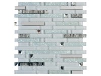 Mozaik üveg és kő kristály Silver Brick 30 cm x 30 cm Mozaik üveg és kő kristály Silver Brick 30 cm x 30 cm