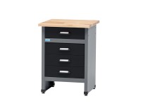 Küpper munkapad 4 fiókkal 84 cm x 60 cm x 60 cm fekete-világosszürke