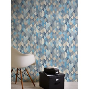 A.S. Création Trendwall vlies tapéta kék-krém geometriai mintával.