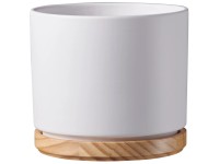 Scheurich 799 kaspó fa alátéttel 22 cm átmérő matt fehér