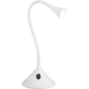 Fehér LED Viper asztali lámpa rugalmas nyakkal asztalra vagy falra.