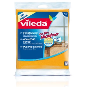 Vileda ablaktörlő kendő sárga eredeti kivitelben a csíkmentes ragyogásért, 1 darab.