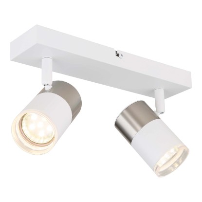 Brisbon spotlámpa fehér nickel 2xGU10