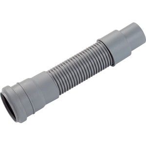 Szürke műanyag HT flexibilis cső (250 mm) szaniter szereléshez, rugalmas szerelés.