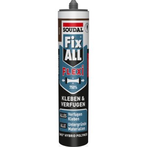 Soudal Fix All Flexi, barna, polimer alapú ragasztó és tömítőanyag, 470g-os patron.