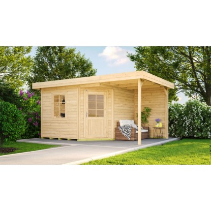 Weka Komfort 213 Plus A fa kerti ház 2. méret natúr 455 cm x 298 cm
