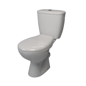 Fehér álló WC szett fürdőszobába.