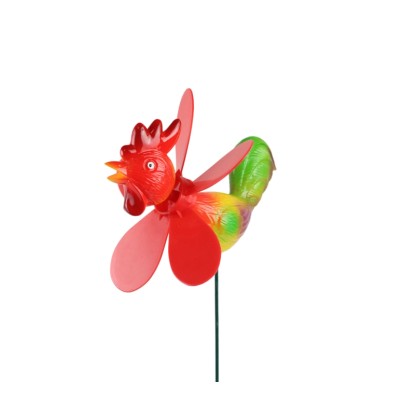 Kakasos földbe szúrható dekoráció szélkerékkel 49 cm x 13 cm x 15 cm