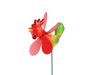 Kakasos földbe szúrható dekoráció szélkerékkel 49 cm x 13 cm x 15 cm Kakasos földbe szúrható dekoráció szélkerékkel 49 cm x 13 cm x 15 cm