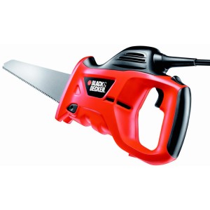 Black+Decker KS880EC elektromos kézi fűrész, 400 W, piros/fekete. Univerzális fűrész fához és egyéb anyagokhoz.