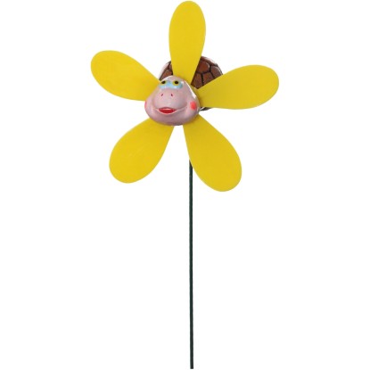Teknős földbe szúrható dísz szélkerékkel 48 cm