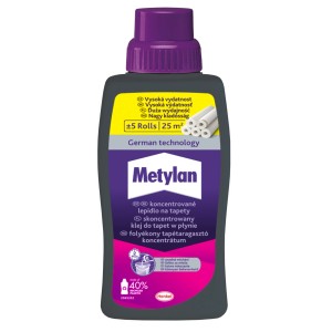 Metylan Folyékony tapétaragasztó koncentrátum, 500g-os flakon, erős tapadás.