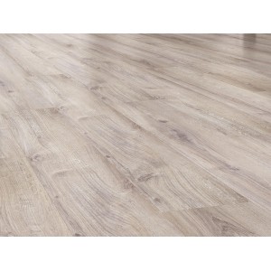 Comfort Tölgy Természetes laminált padló, 7 mm vastag, fa textúrával és erezettel.