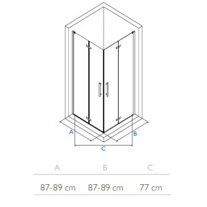 Wasserburg PAX  22 Zuhanykabin 6 mm 90 cm x 90 cm x 190 cm