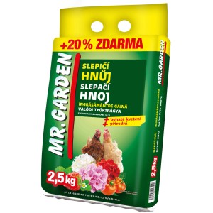 Mr. Garden csirketrágya csomag, alkalmas kerti műtrágyának.