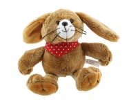 Plüssnyúl lógólábú 13 cm x 15 cm x 12 cm barna