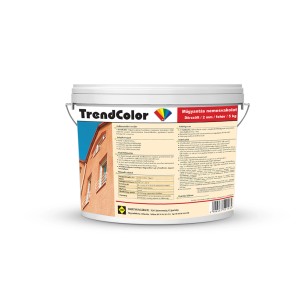 TrendColor Vakolat vödör, a szemcseméret és a súly részletei a címkén.