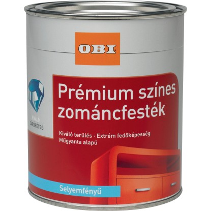 OBI Premium színes zománcfesték oldószeres mohazöld, selyemfényű, 375 ml