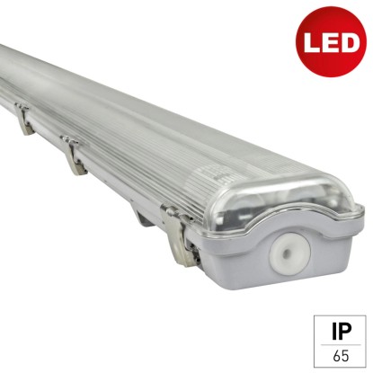 Szürke E2 Elektro LED nedves helyiségbe való lámpatest Classic-Power M 2x18W fürdőszobába és pincébe.