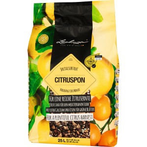 Lechuza Citrus Pon ültetőközeg 25L: Citrusföld cserepes növényekhez, lassan oldódó műtrágyával és lávakővel.