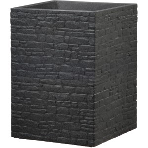 Scheurich Muretto High virágtartó oszlop Stony Black színben, 38x38x54 cm, falazat hatású.