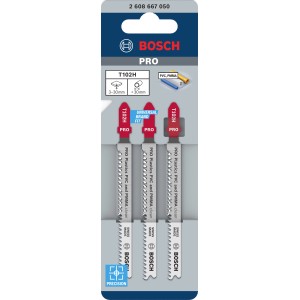 Bosch szúrófűrészlap Pro Plastics, 3 darabos készlet, tiszta PVC vágásokhoz.