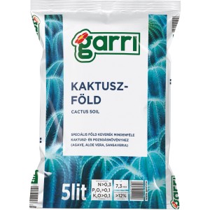 Zacskó Garri kaktuszföld, 5 liter. Speciális földkeverék kaktuszok és pozsgás növények számára.