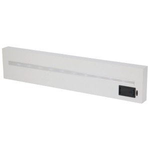 Fehér MDF fali polc LED világítással, 60 cm széles, fa erezettel.