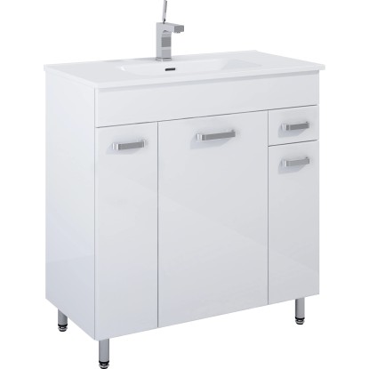 Eve mosdó alatti szekrény 3 ajtóval és 1 fiókkal fehér magasfényű 80 cm