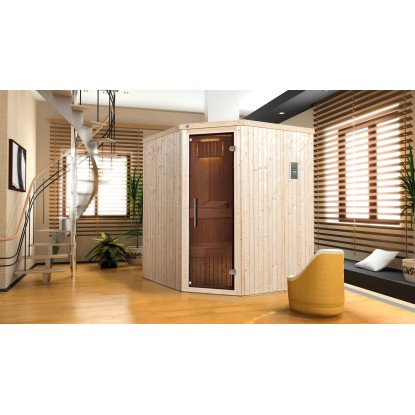 Weka szauna Kiruna 2 BioS kályhával integrált vezérléssel grafit üvegajtóval