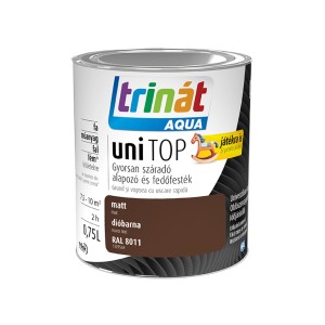 Trinát Aqua UniTop festék, dió barna, matt színes lakk beltéri és kültéri használatra.