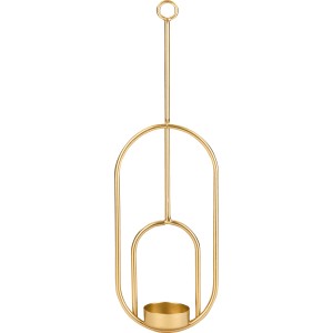 Függő, arany színű mécsestartó Modern Antique stílusban, 31,7 cm magas.