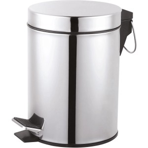 CMI Kozmetikai szemetes, pedálos, 3 l, ezüst, rozsdamentes acélból, pedálos funkcióval.