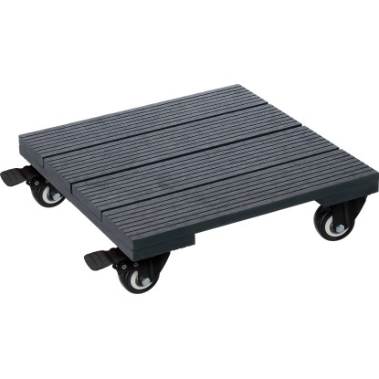 Gurulós virágtartó WPC antracit bordázott négyszögletes