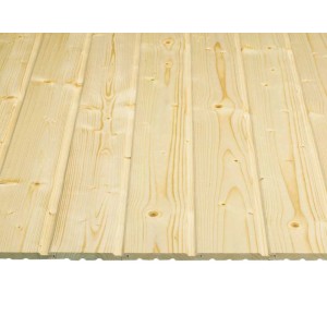 Softline profilfa, lucfenyő/fenyő, 14x121x3300 mm, fal- és mennyezetburkolathoz, csaphornyos.
