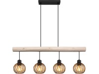 Globo Paulo függőlámpa 4 izzós fekete matt 820 mm x 130 mm x 1200 mm