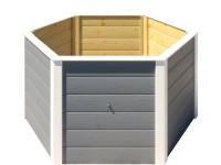 Weka 669 hatszögletű elemes magaságyás 143 cm x 120 cm x 68,5 cm szürke