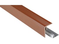 Kovalex WPC oldalzáró profil alumín. rögzítéssel barna 4,8 cm x 6,4 cm x 250 cm