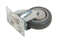 Önbeálló szállítógörgő rugalmas kerékkel és leállítóval, átmérő: 100 mm, 150 kg Önbeálló szállítógörgő rugalmas kerékkel és leállítóval, átmérő: 100 mm, 150 kg