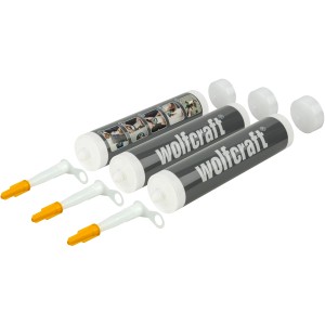 wolfcraft Üres patronok 3 darabos készlet (310 ml) fugázóanyagokhoz, fúvókákkal és kupakokkal.