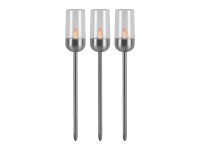 Napelemes Led-lámpa gyertya nemesacél 3 db Napelemes Led-lámpa gyertya nemesacél 3 db