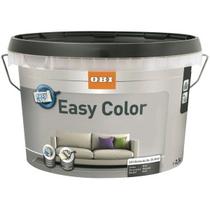 Vödör OBI Easy Color beltéri falfesték, alkalmas falakra és mennyezetekre.