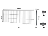 Egyrudas hálós kerítéspanel készlet Classic antracit 75 cm x 1000 cm Egyrudas hálós kerítéspanel készlet Classic antracit 75 cm x 1000 cm