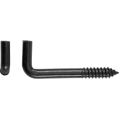 Fekete egyenes csavaros kampó átmérő 4 x 30 mm 6 db